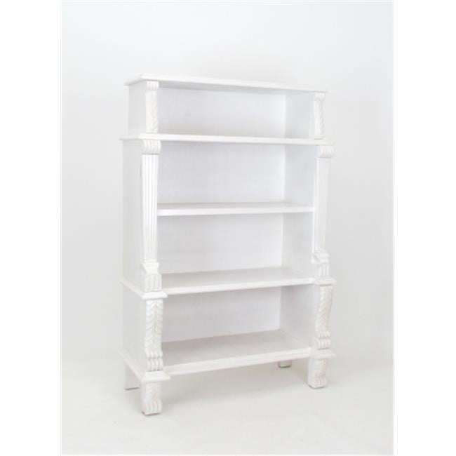 WaybornHomeFurnishings 5693W Classic Bookcase - Whitewash