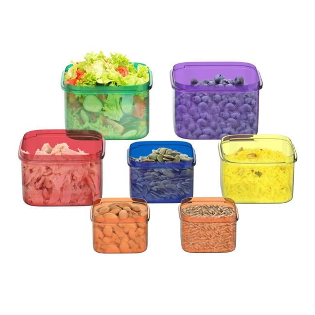 Portion Control Containers- 7 Piece Color Coded Food Storage Set – BPA and DEHP Free, Microwave/Freezer Safe by Classic Cuisine