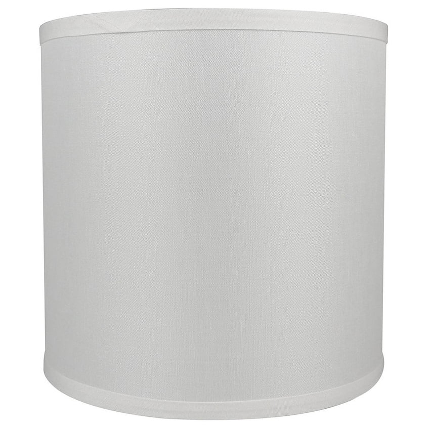 Off-White Linen Drum Lamp Shade with Nickel Fitter, 8"