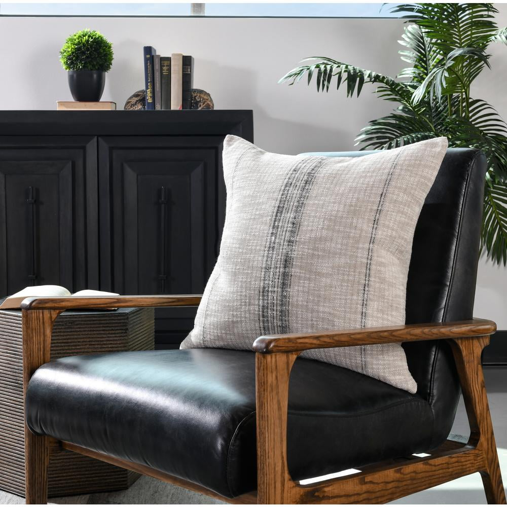 Lamina Pillow - Natural and Black / 22" x 22"