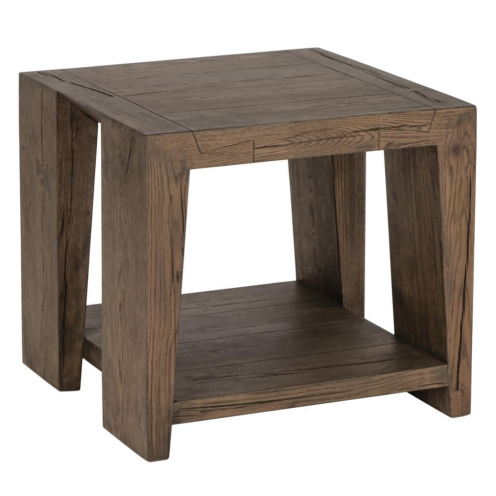 Troy Oak End Table in Antique Brown