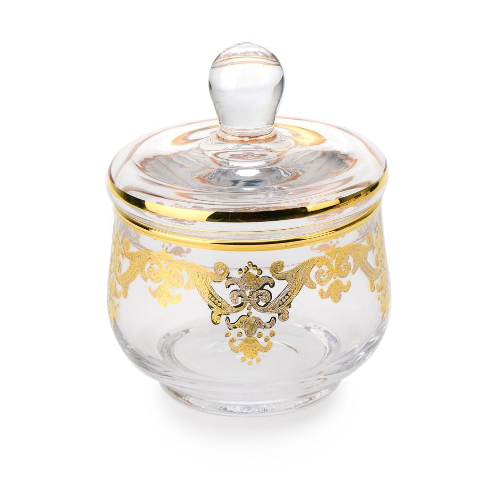 Classic Touch Glass Sugar Bowl with Lid