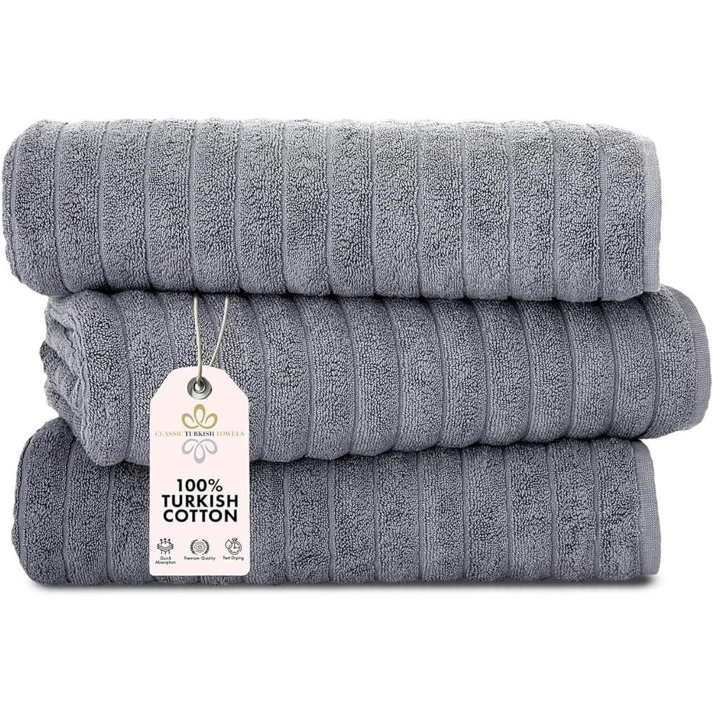 Oversized Grey Turkish Cotton Kids Washcloth Set