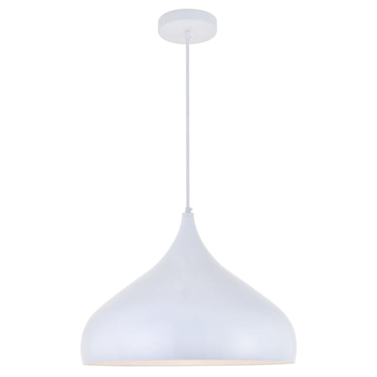 Classically Modern Ceiling Decorative Aluminum Circa 1 Light White Pendant - 16.5"Lx16.5"Wx12"H