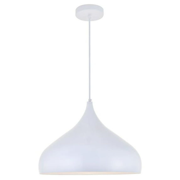 Classically Modern Ceiling Decorative Aluminum Circa 1 Light White Pendant - 16.5"Lx16.5"Wx12"H