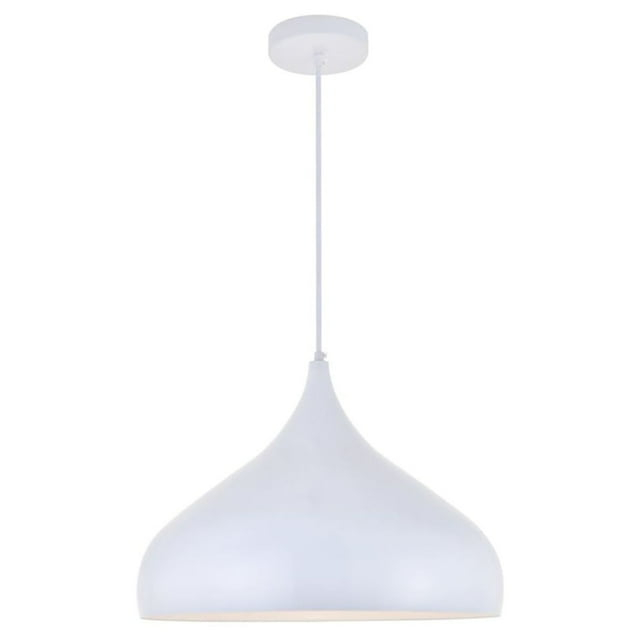 Classically Modern Ceiling Decorative Aluminum Circa 1 Light White Pendant - 16.5"Lx16.5"Wx12"H