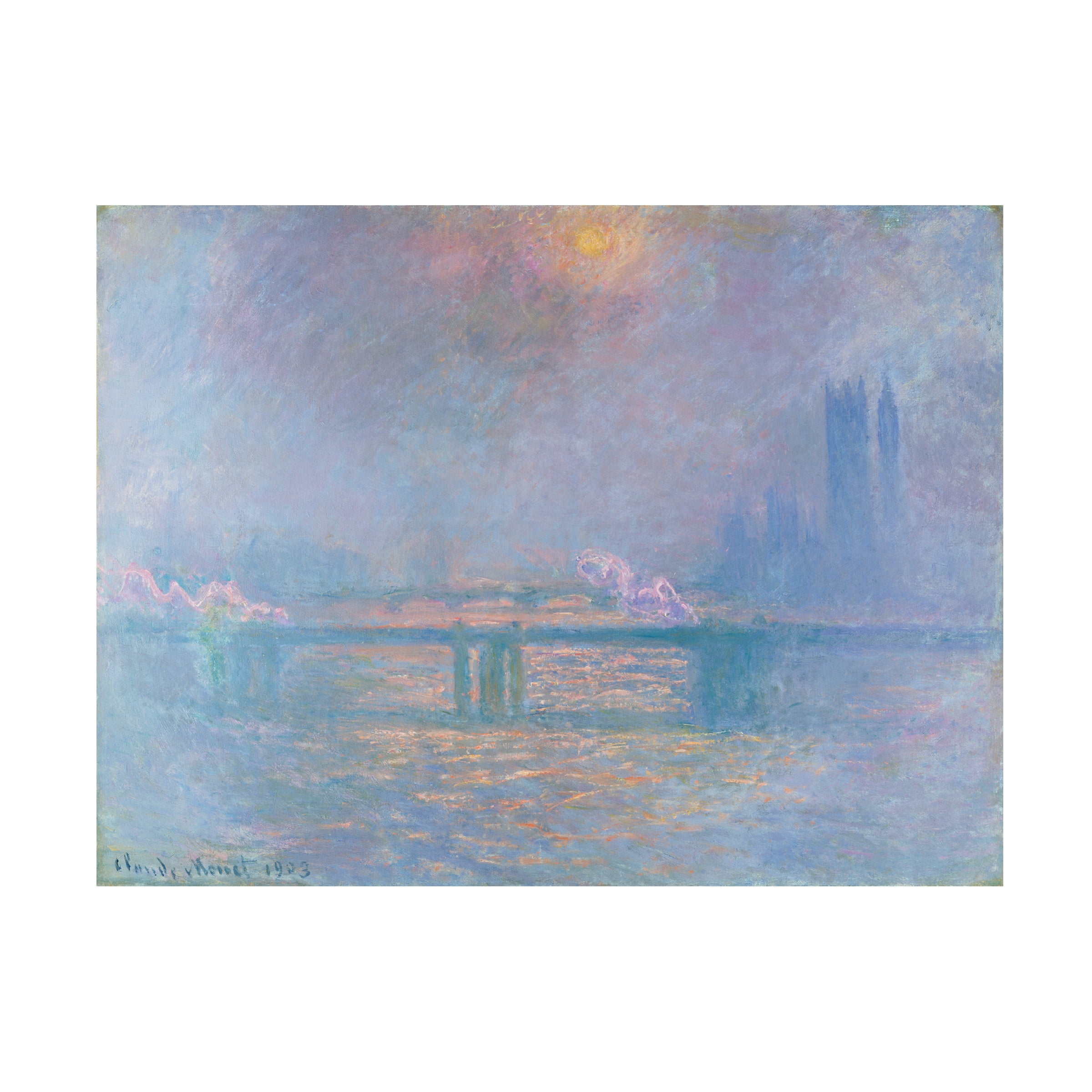Claude Monet 'The Thames With Charing Cross Bridge' Canvas Art