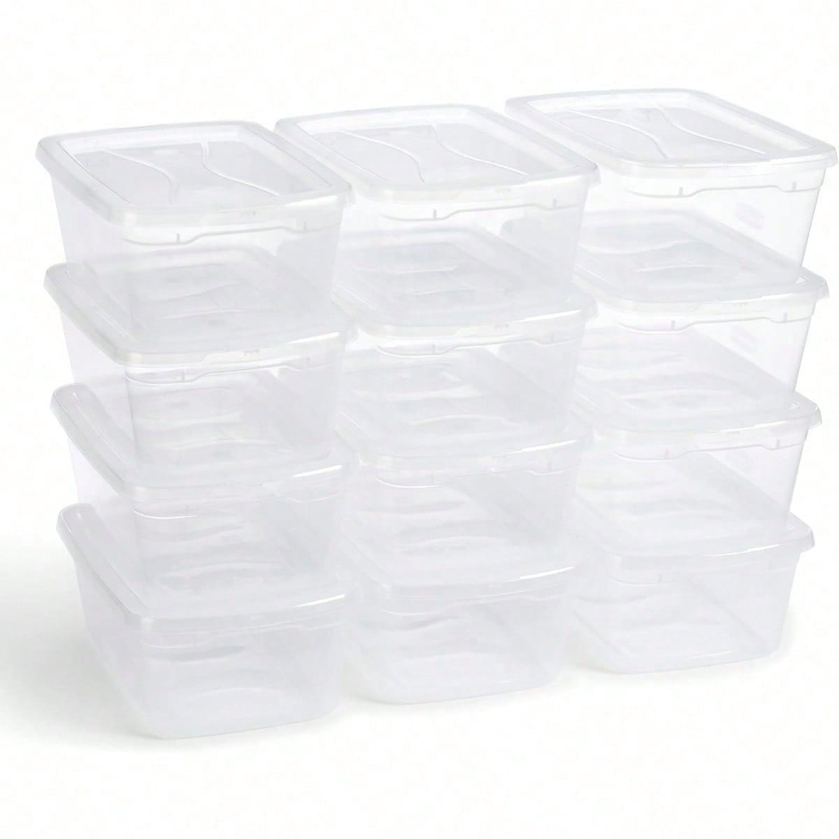 Killeryuki Cleverstore Clear 6 Qt, 12 Pack, Stackable Plastic Storage Containers with Durable Snapping Clear Lids, Visible Organization, Great for Closet, and Kitchen Storage, Organizing in the Home