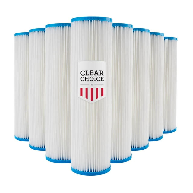 Clear Choice 20 Micron Replacement Water Filter for RO System SPC-25-1020 (8 Pack)