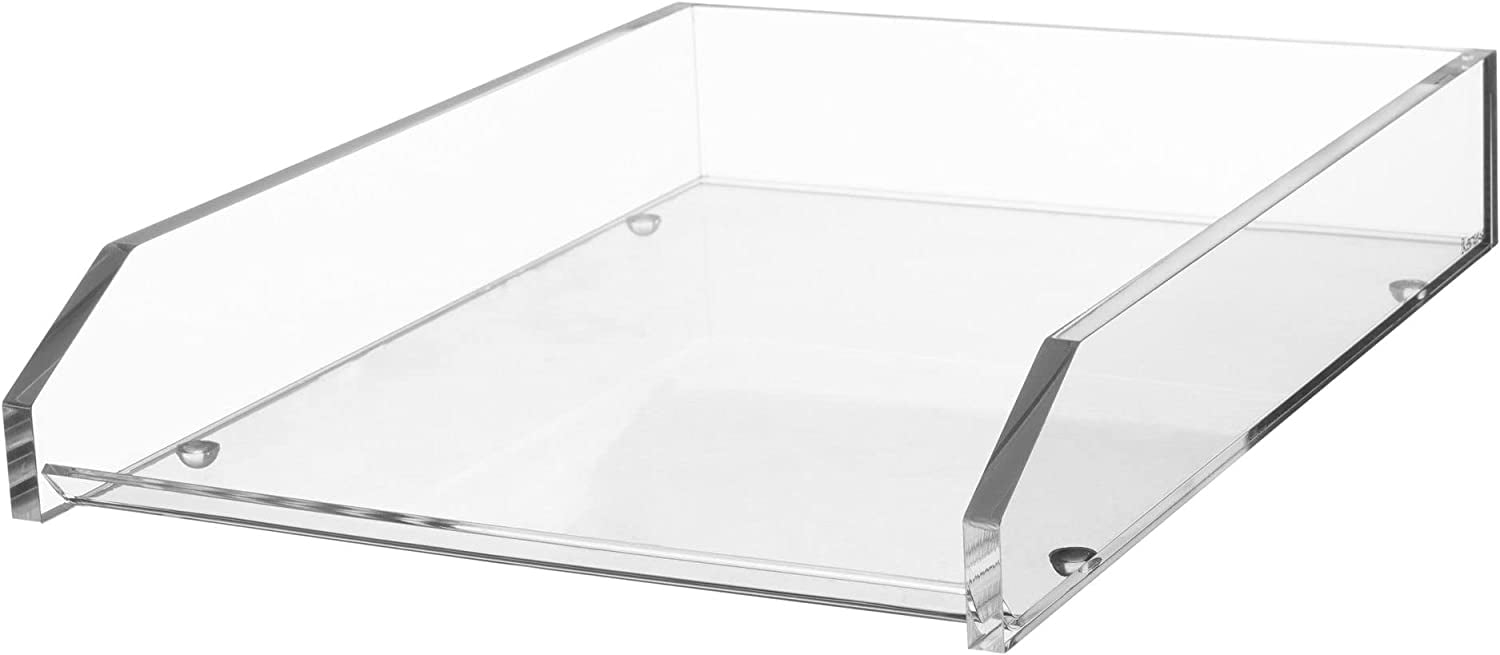 Kantek Kantek Clear Acrylic Single Letter Tray Plastic Stackable Paper Organizer