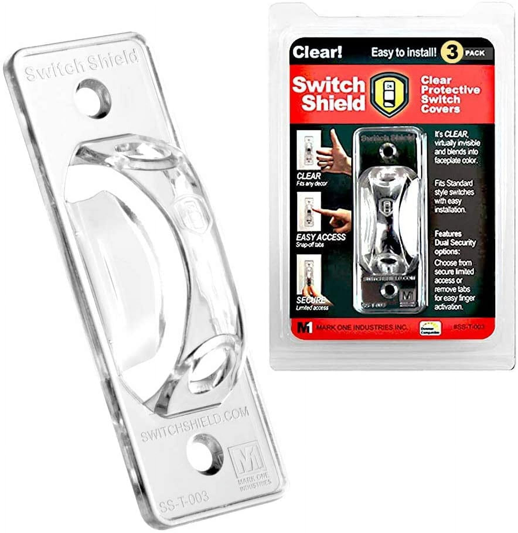 Clear Light Switch Guard / Cover (3 Pack) Toggle Style, Child-Safe, Home & Office