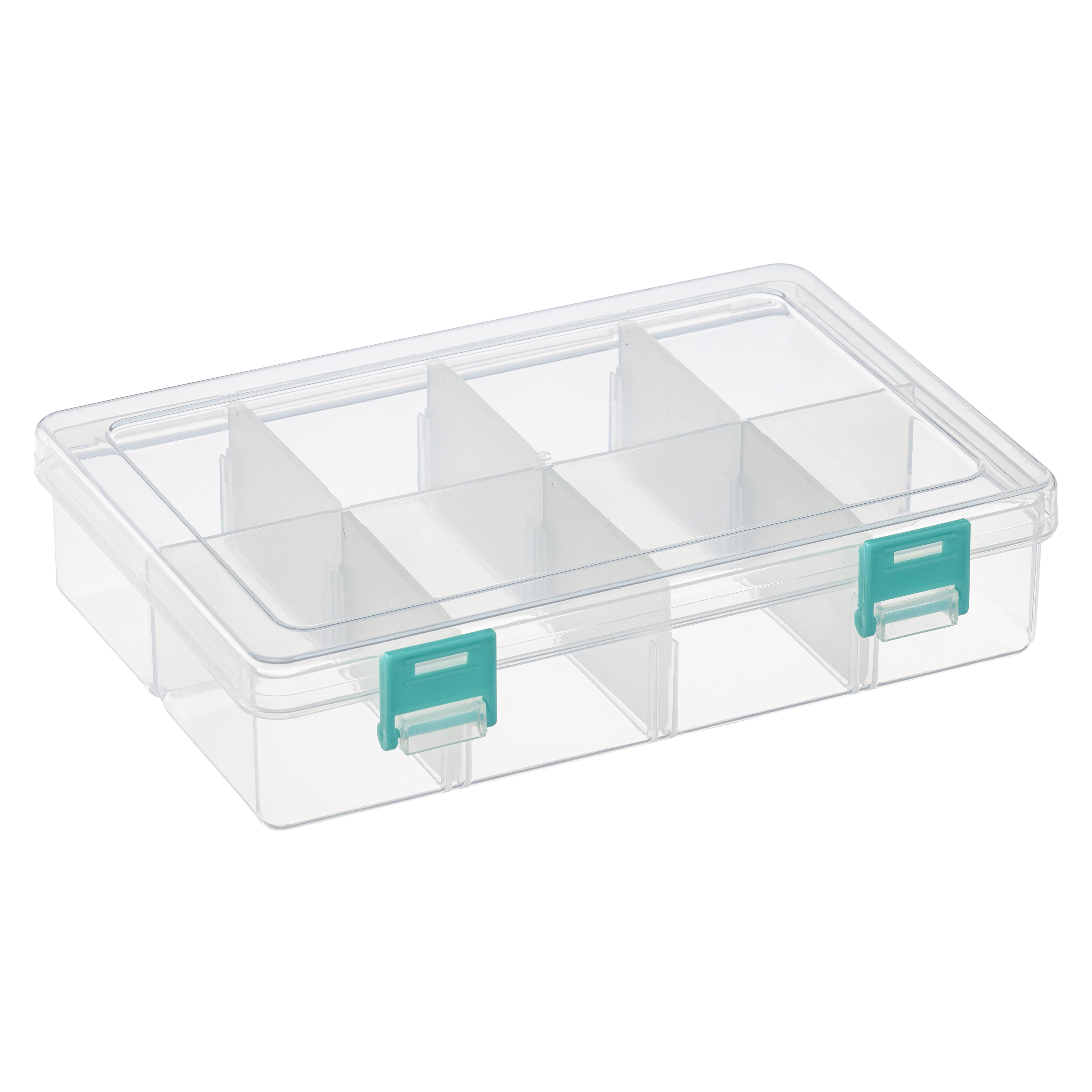 Clear & Turquoise 8-Compartment Storage Box by Bead Landing™