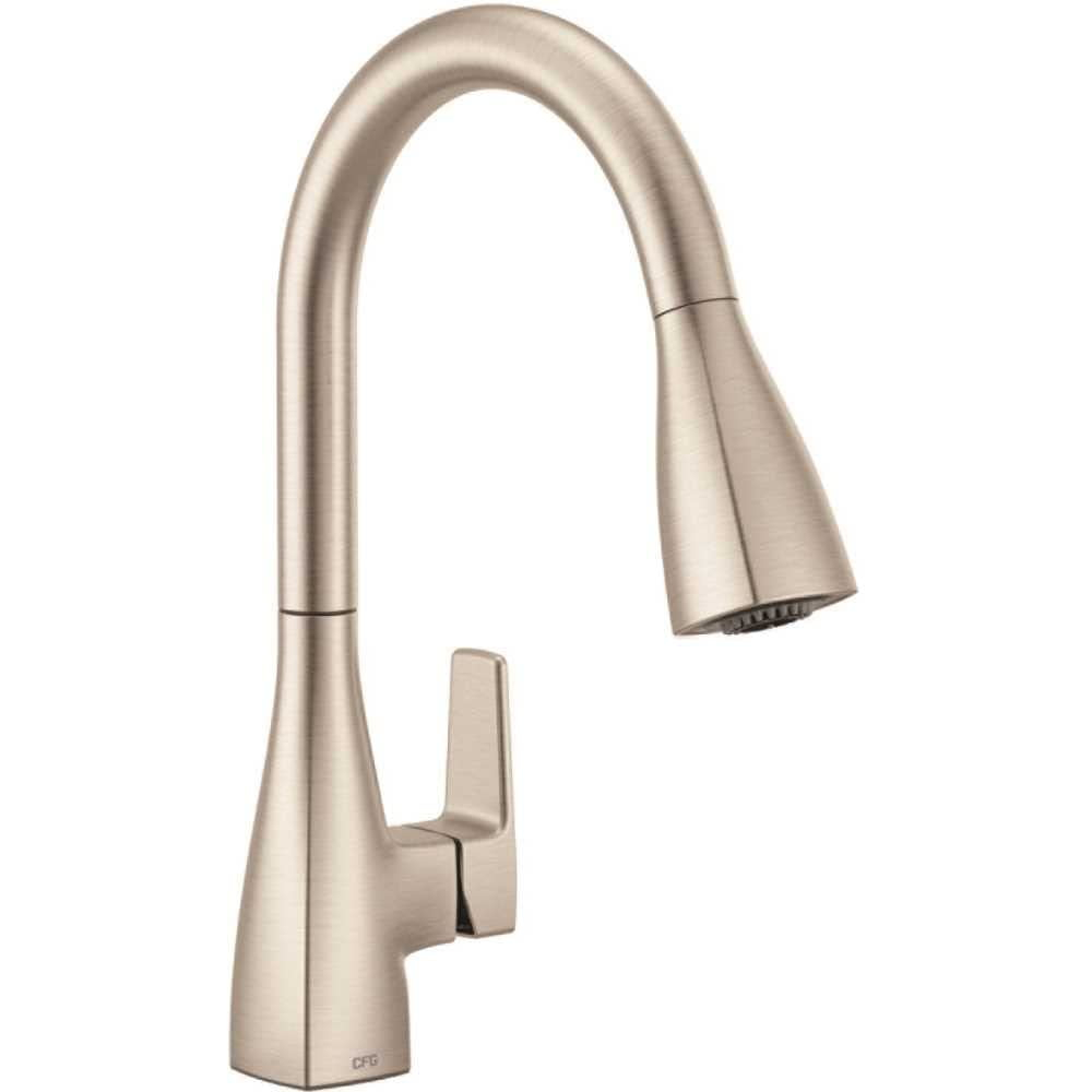Cleveland Faucet Group Slate Single Handle Pull Down Sprayer Kitchen Faucet in Spot Resist Stainless,spotless stainless steel