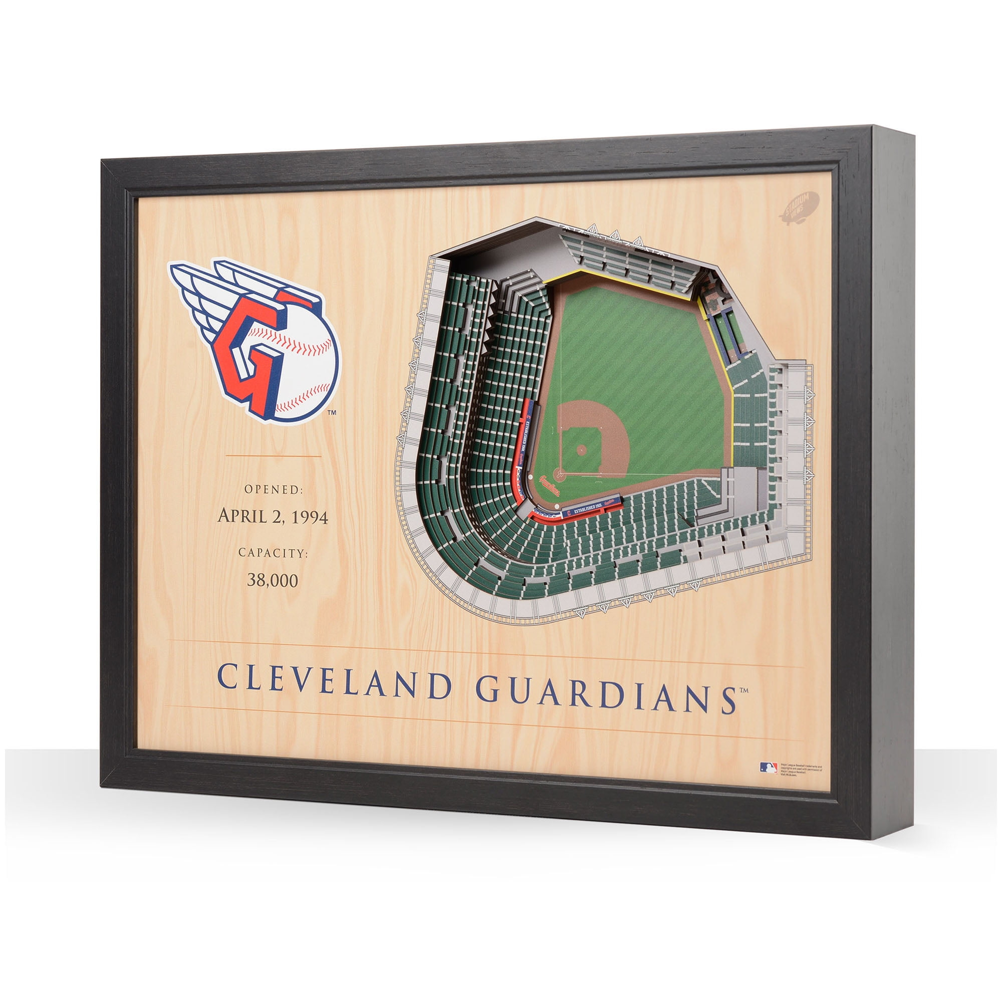 Cleveland Guardians 25.5" x 19.5" Progressive Field Stadium Views Wall Art