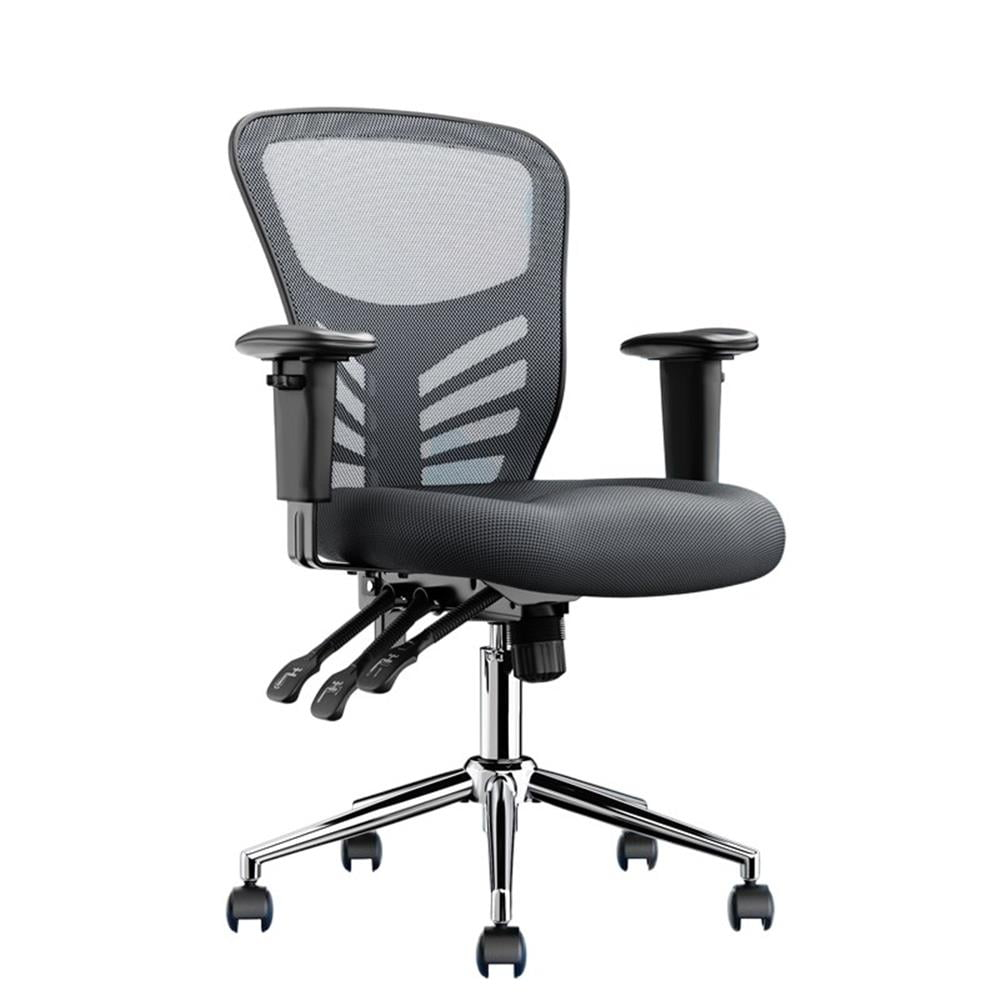 CLICK365 Click365 Flow Mid Back Mesh Office Chair, Extra Padded Seat Cushion, Adjustable Armrest Back Height