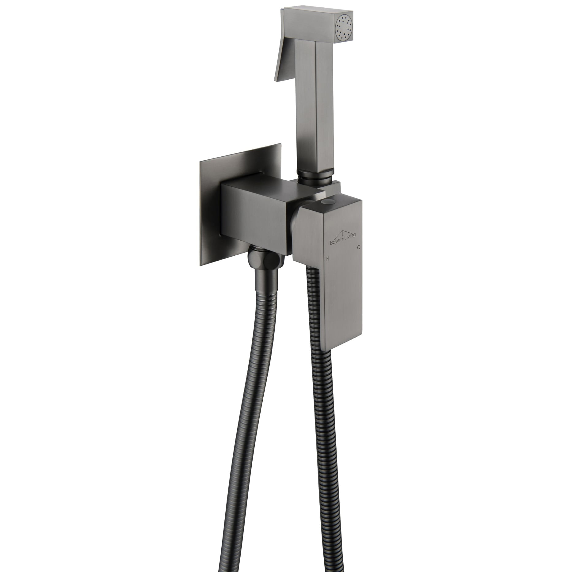 Clihome  Wall Mount Single-Handle Bidet Faucet with Handle Grey Metal Finish