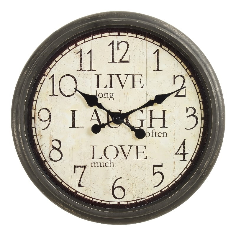Clocks - 16" Round - Wall Clock - Antique Brown - Transitional