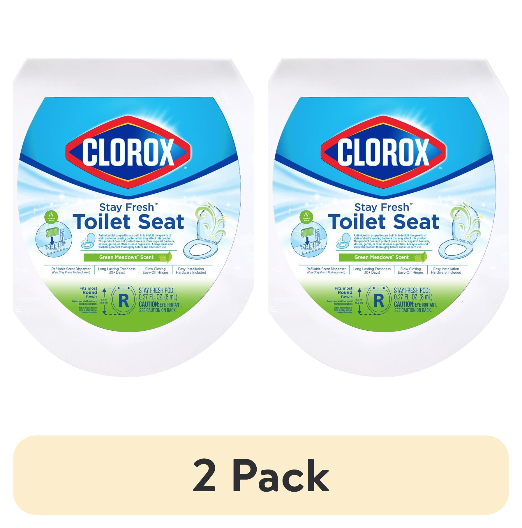 Clorox Antimicrobial Round Stay Fresh Scented Plastic Toilet Seat with Easy-off Hinges