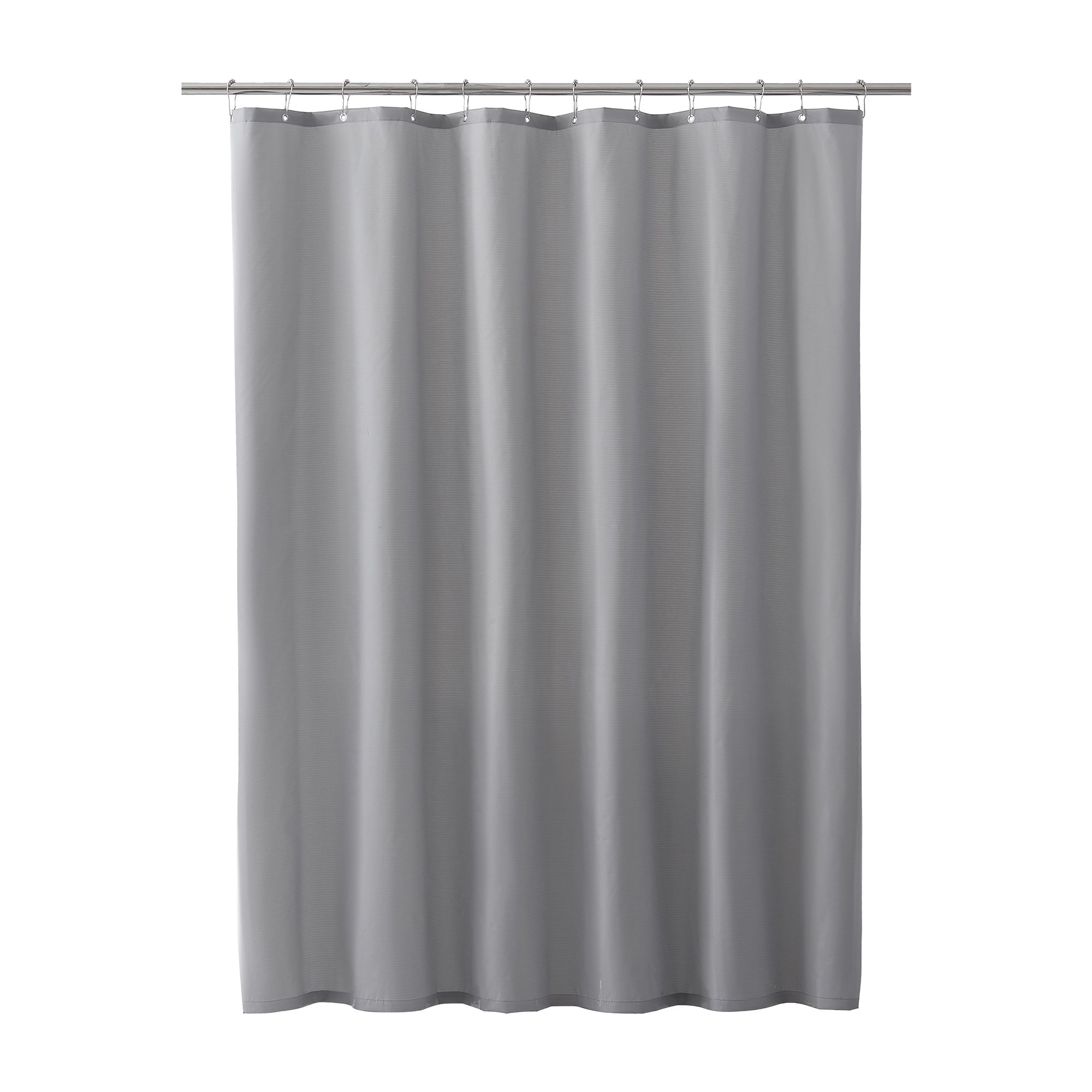 Clorox Waterproof Fabric Shower Curtain, Durable Fabric, Weighted Magnets - Gray, 72" x 72"