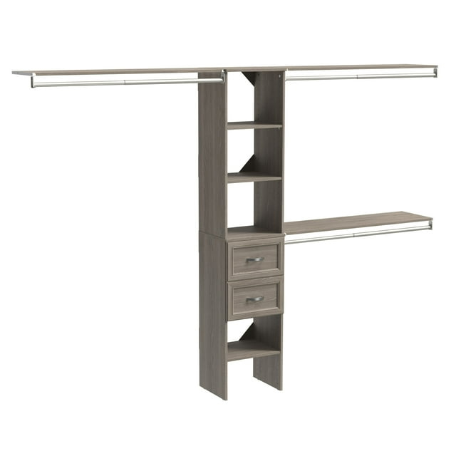 Closetmaid Ss16-Cos2dr Suitesymphony 6 To 9 Foot Wide Closet System Kit - Grey