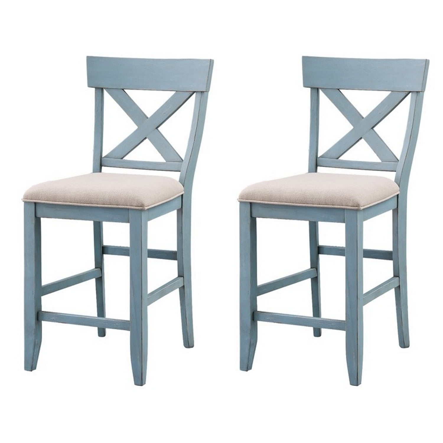 Coast To Coast Imports Bar Harbor Blue Counter Height Dining Chair (Set of 2)