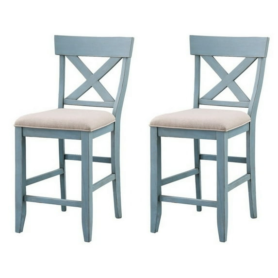 Coast To Coast Imports Bar Harbor Blue Counter Height Dining Chair (Set of 2)
