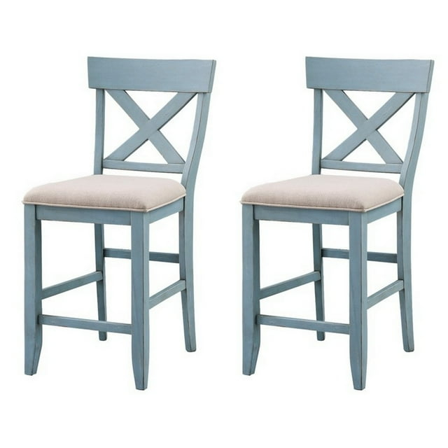 Coast To Coast Imports Bar Harbor Blue Counter Height Dining Chair (Set of 2)