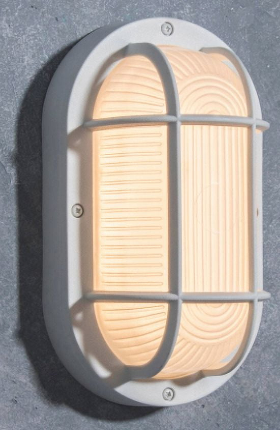 Coastal San Diego White Outdoor Integrated LED Bulkhead Wall Lantern