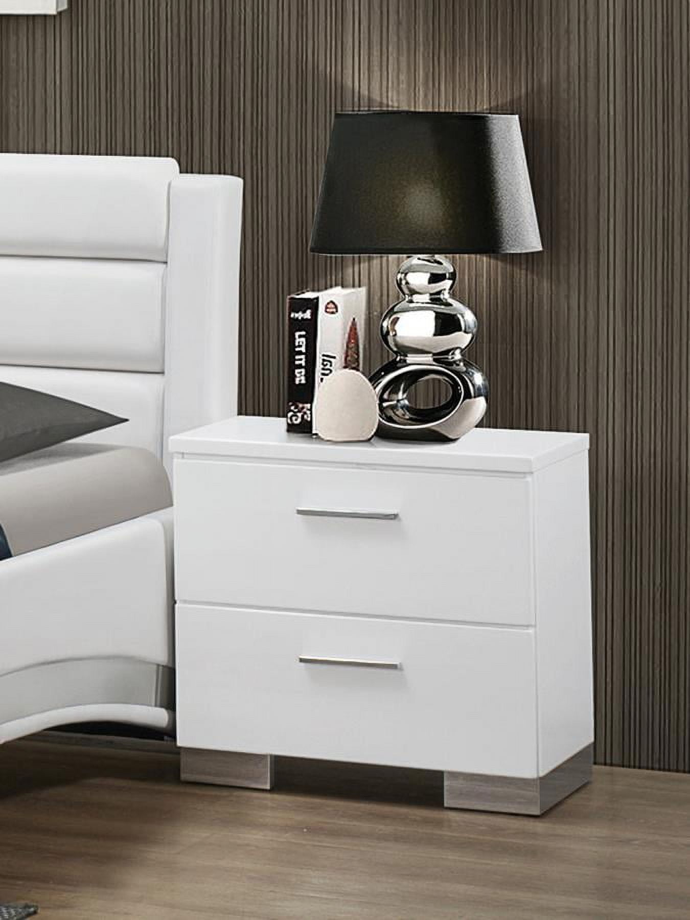 Coaster 203502 Home Furnishings Night Stand, Glossy White