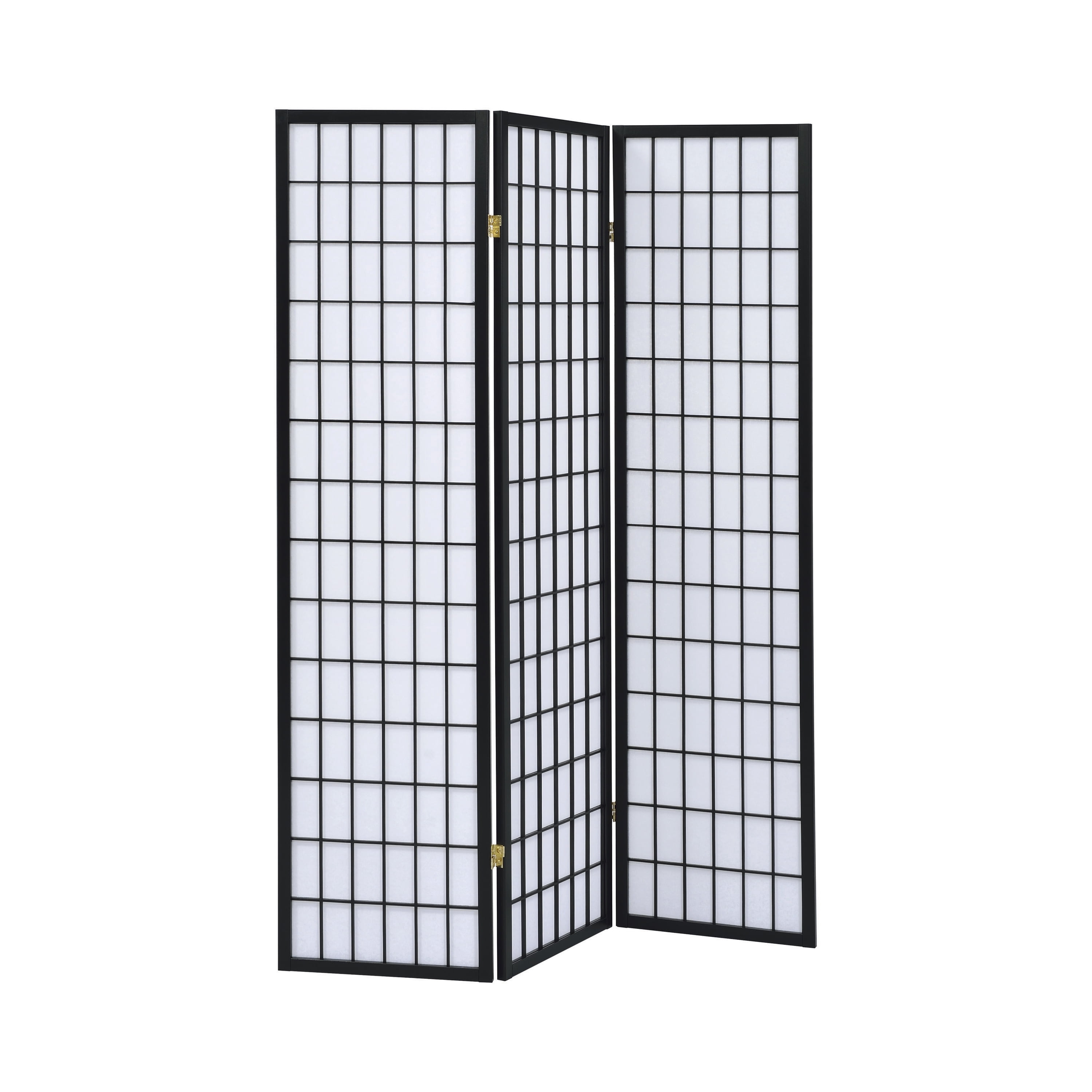 3-Panel Room Divider, Black, 70" x 6" x 50"