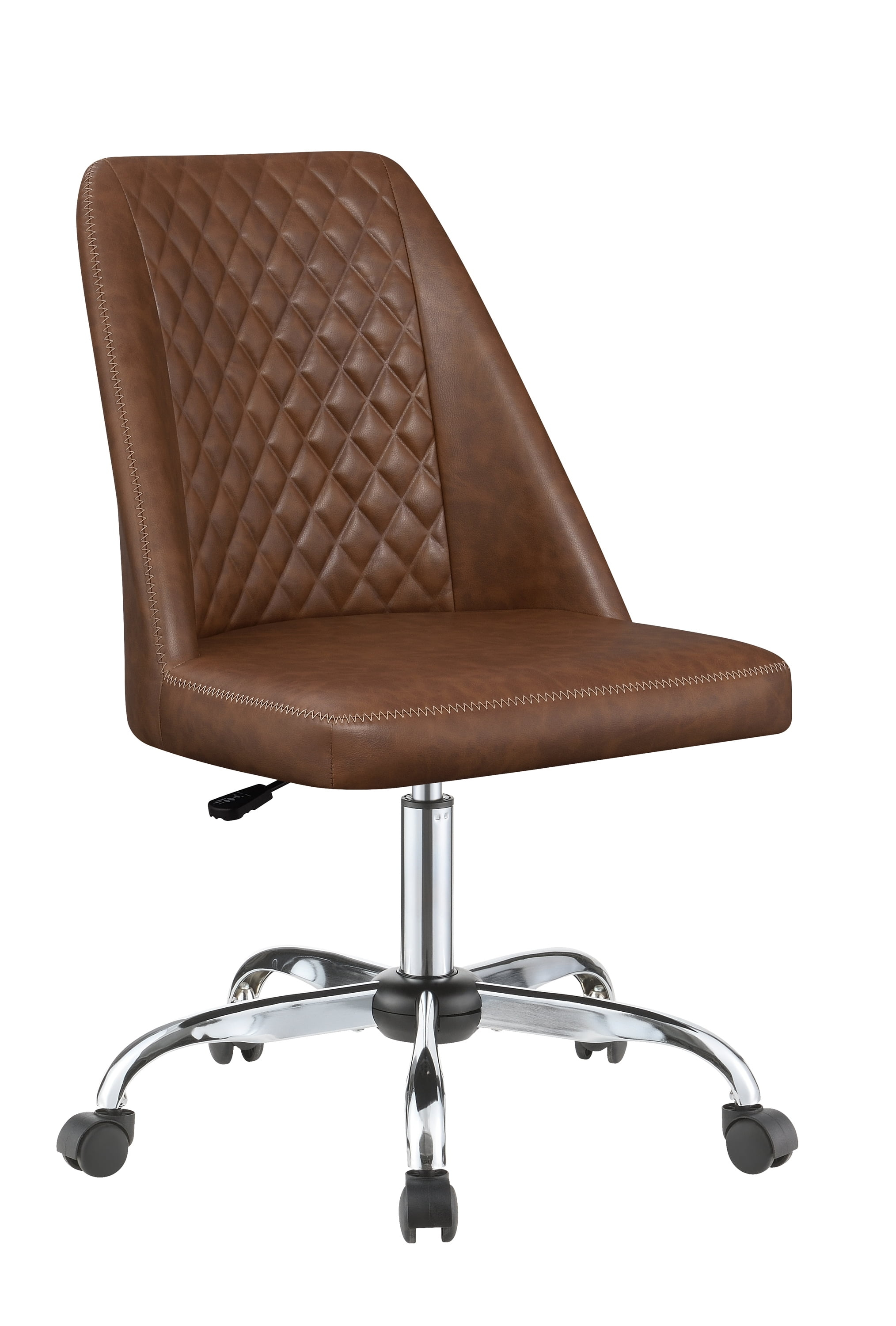 Coaster Althea Upholstered Tufted Back Faux Leather Office Chair in Brown