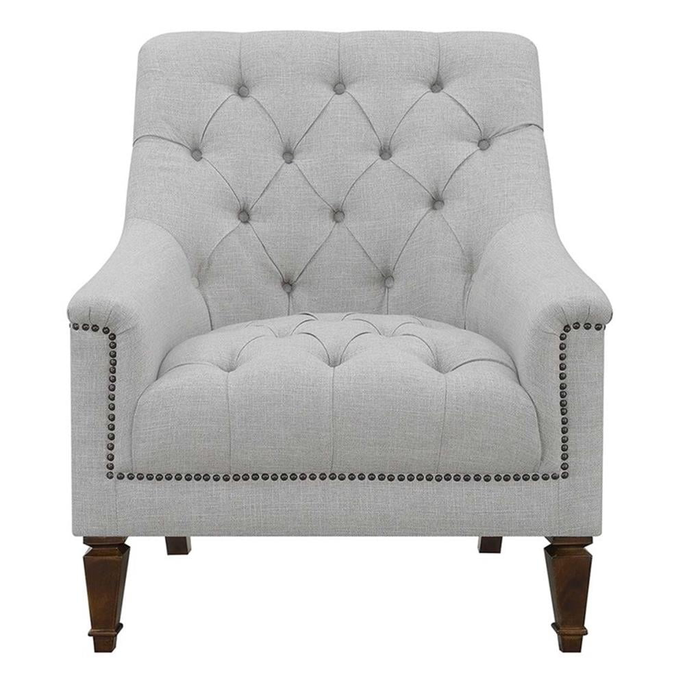 Coaster Avonlea Transitional Fabric Sloped Arm Upholstered Accent Chair in Gray