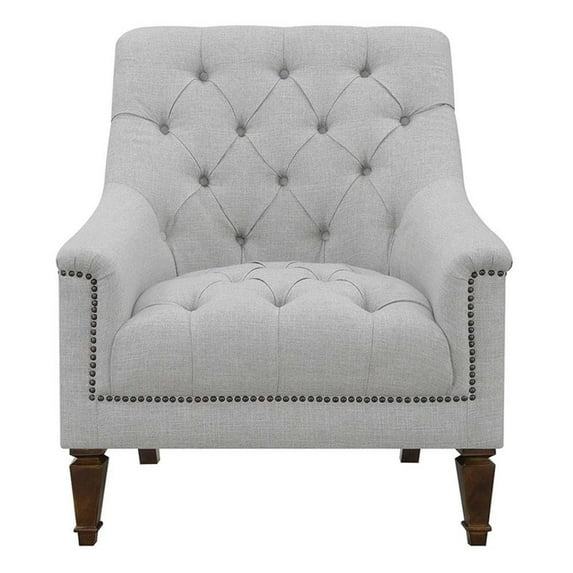 Coaster Avonlea Transitional Fabric Sloped Arm Upholstered Accent Chair in Gray
