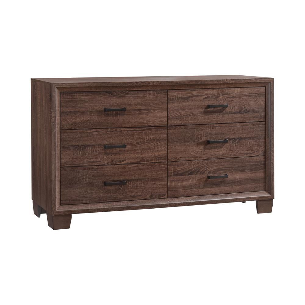 Coaster Brandon Transitional Wood Dresser with 6-Drawer in Brown