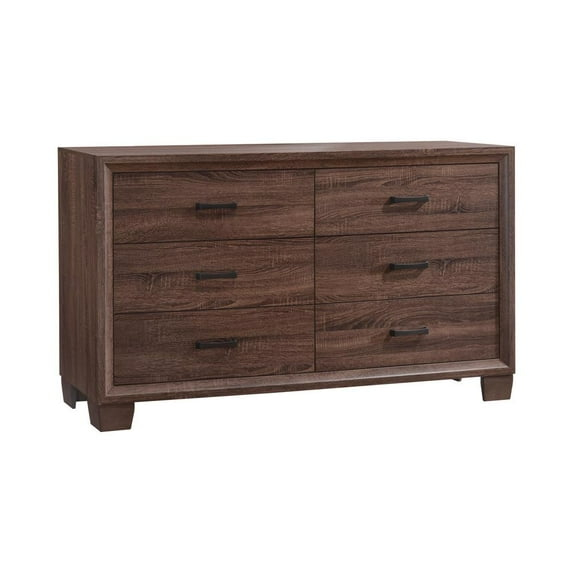Coaster Brandon Transitional Wood Dresser with 6-Drawer in Brown