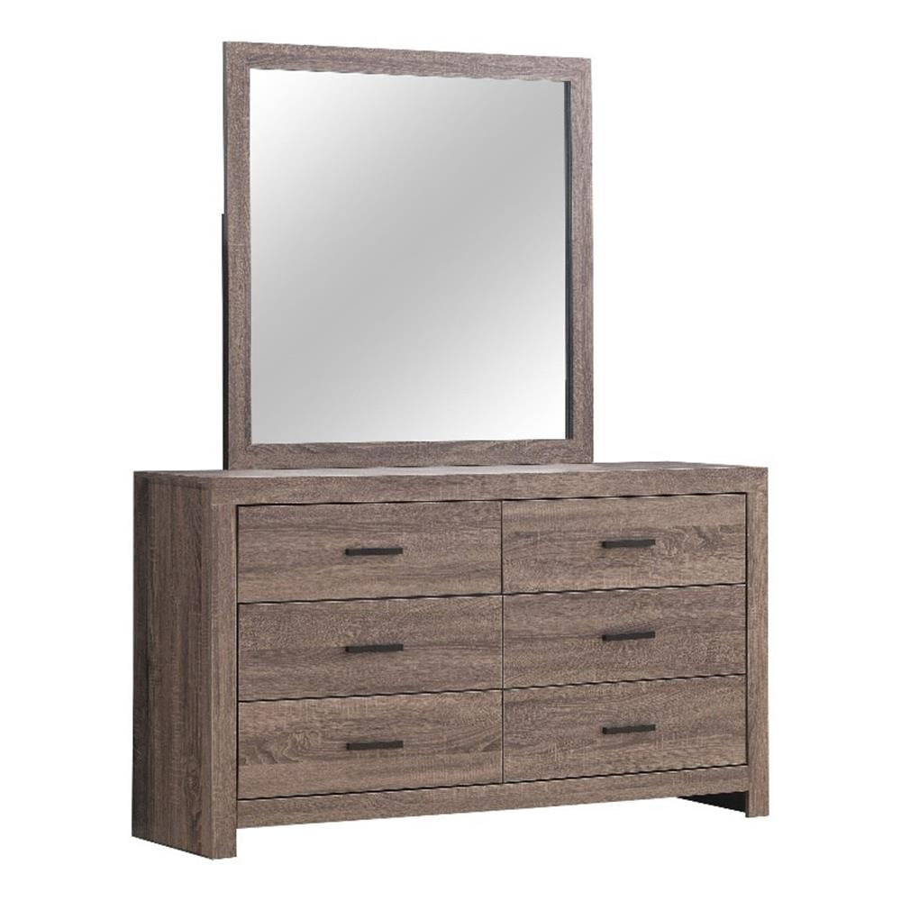 Coaster Brantford 6-drawer Wood Dresser with Mirror Barrel Oak