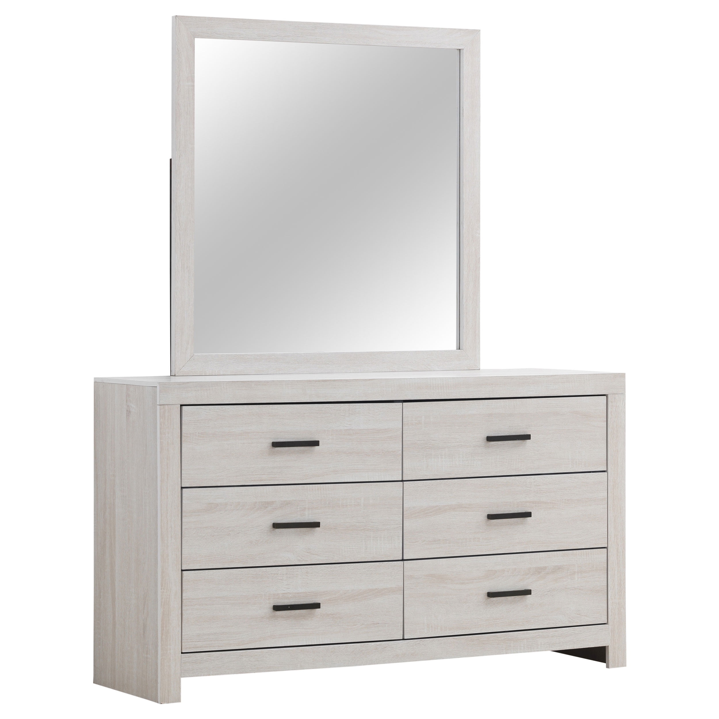 Coaster Brantford 6-drawer Wood Dresser with Mirror Coastal White