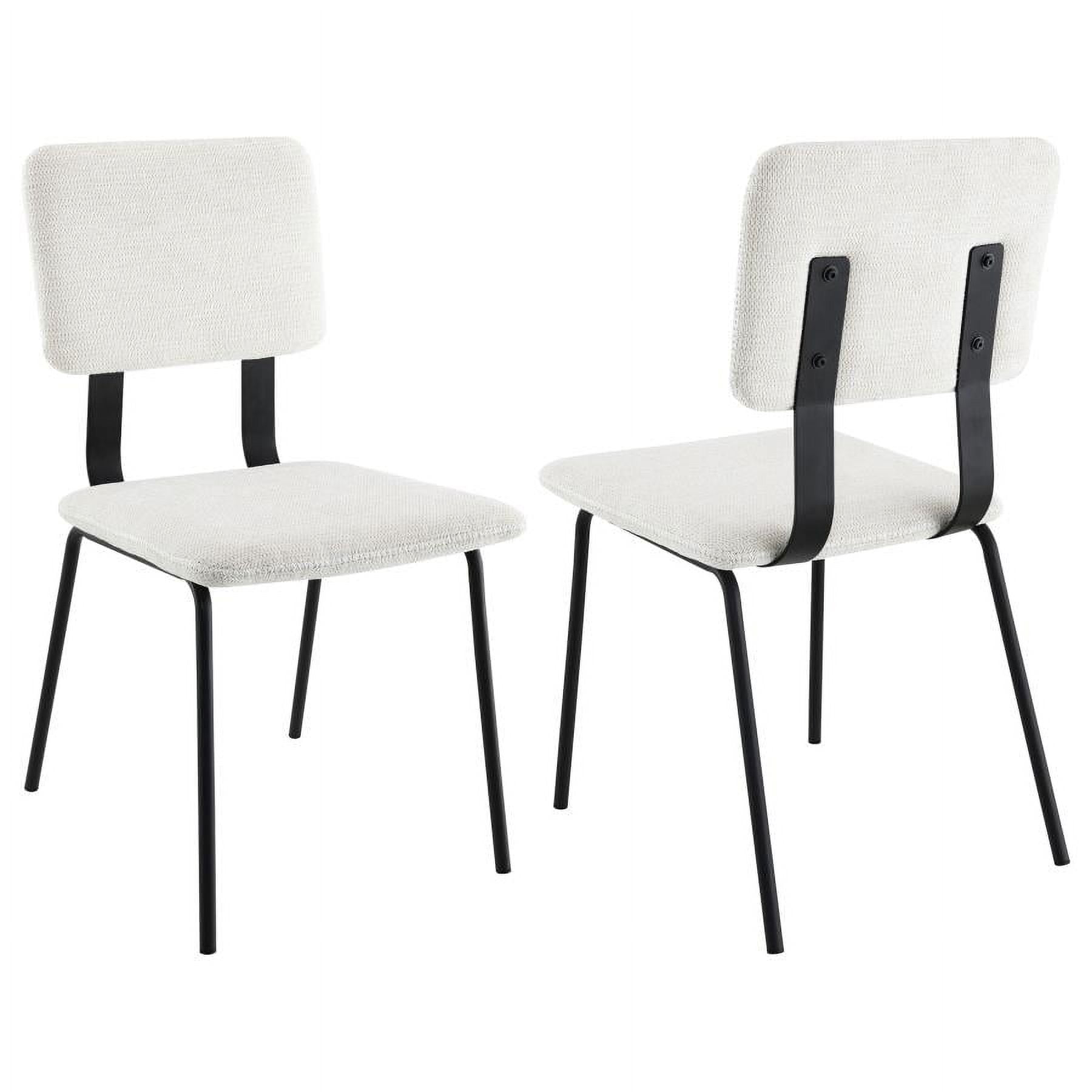 Coaster Calla Contemporary Fabric Upholstered Dining Side Chair in White