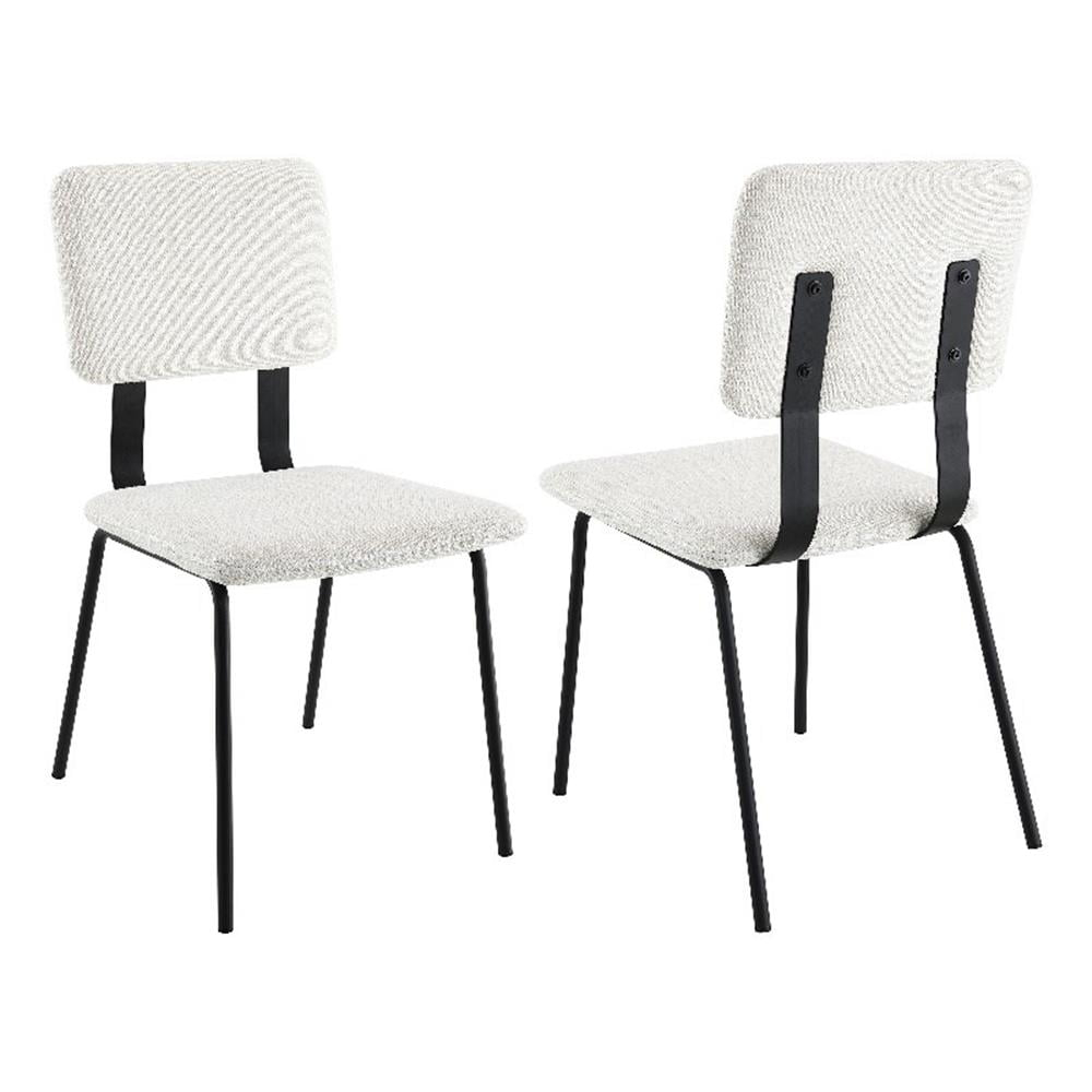 Coaster Calla Contemporary Fabric Upholstered Dining Side Chair in White