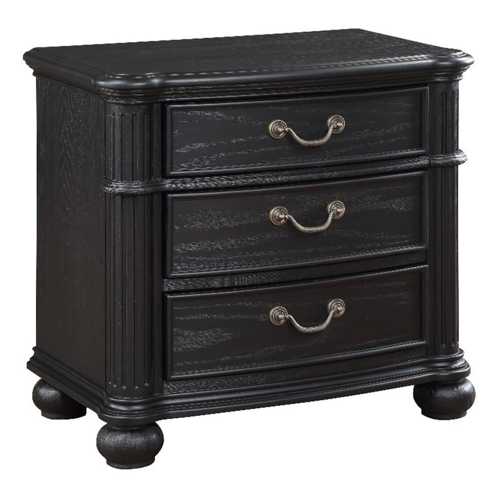 Coaster Celina Traditional 3-drawer Wood Nightstand Bedside Table Black