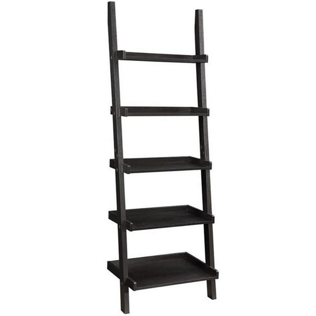 Coaster Colella 5-Shelf Transitional Wood Ladder Bookcase in Cappuccino