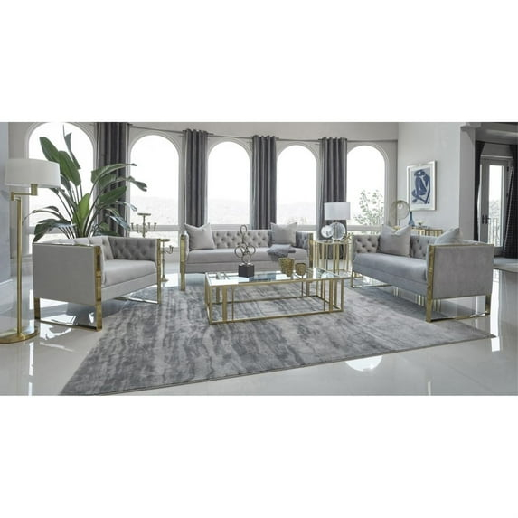 Coaster Company Eastbrook Sofa Set 2 Piece Glam Wood Glamorous and stylish Best for Living Room Gray