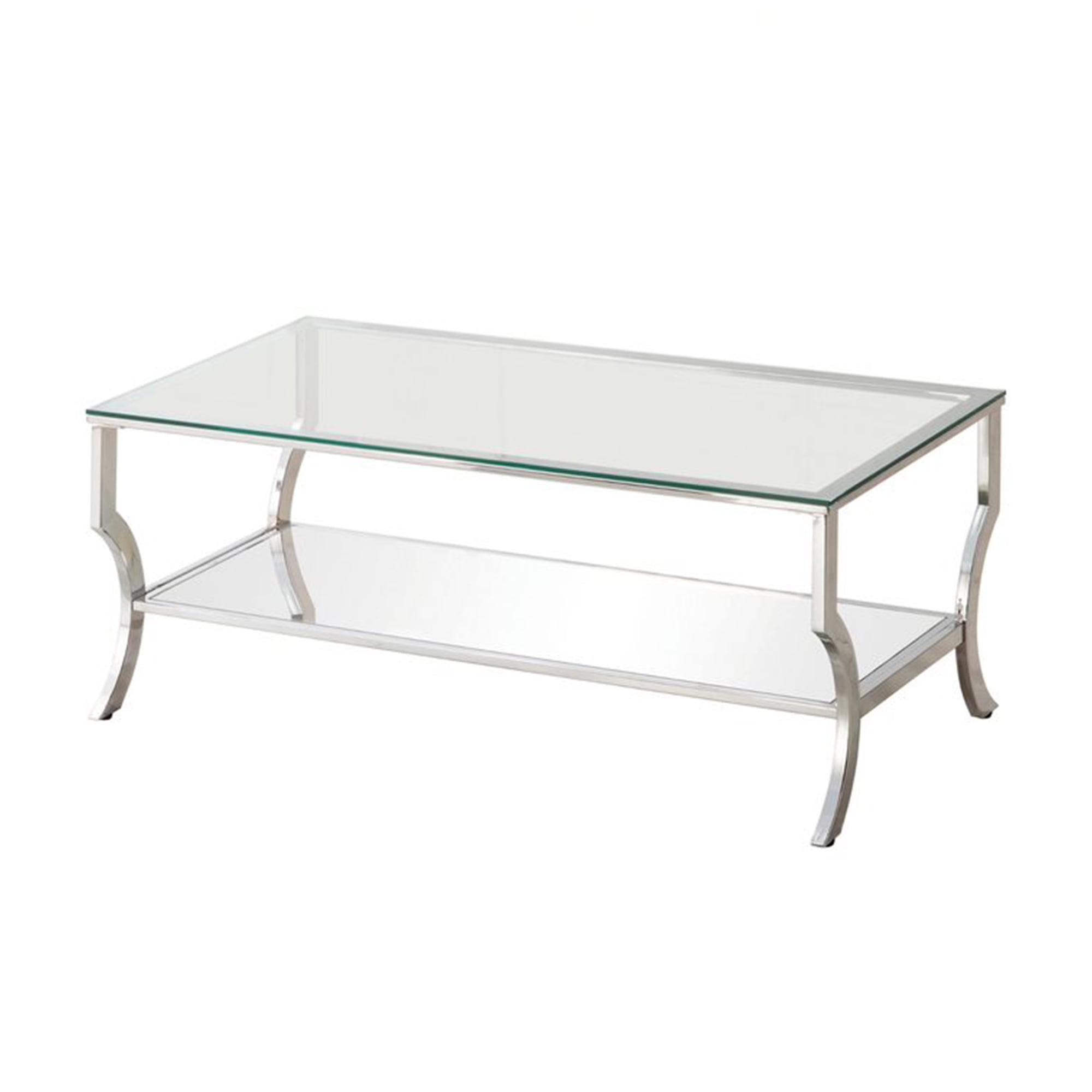 Coaster Contemporary Glass Top Rectangular Coffee Table in Clear