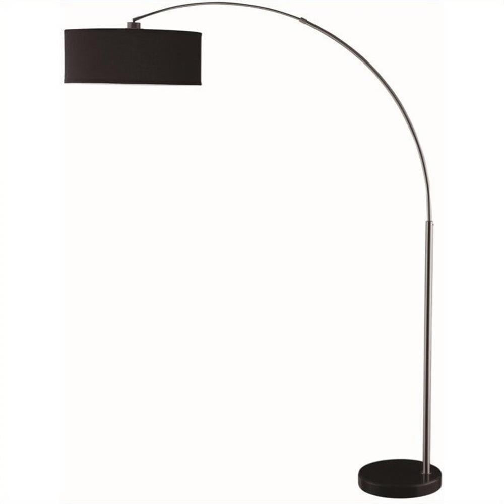 Coaster Contemporary Metal Pendant Drum Shade Floor Lamp in Black