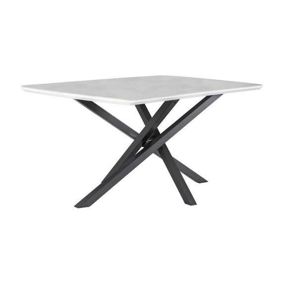 Paulita Rectangular Dining Table White and Gunmetal