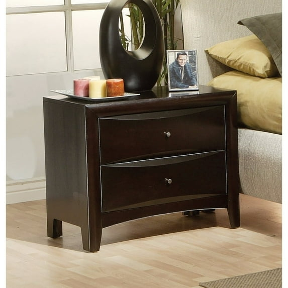 Coaster Contemporary Style Nightstand, Cappuccino Finish