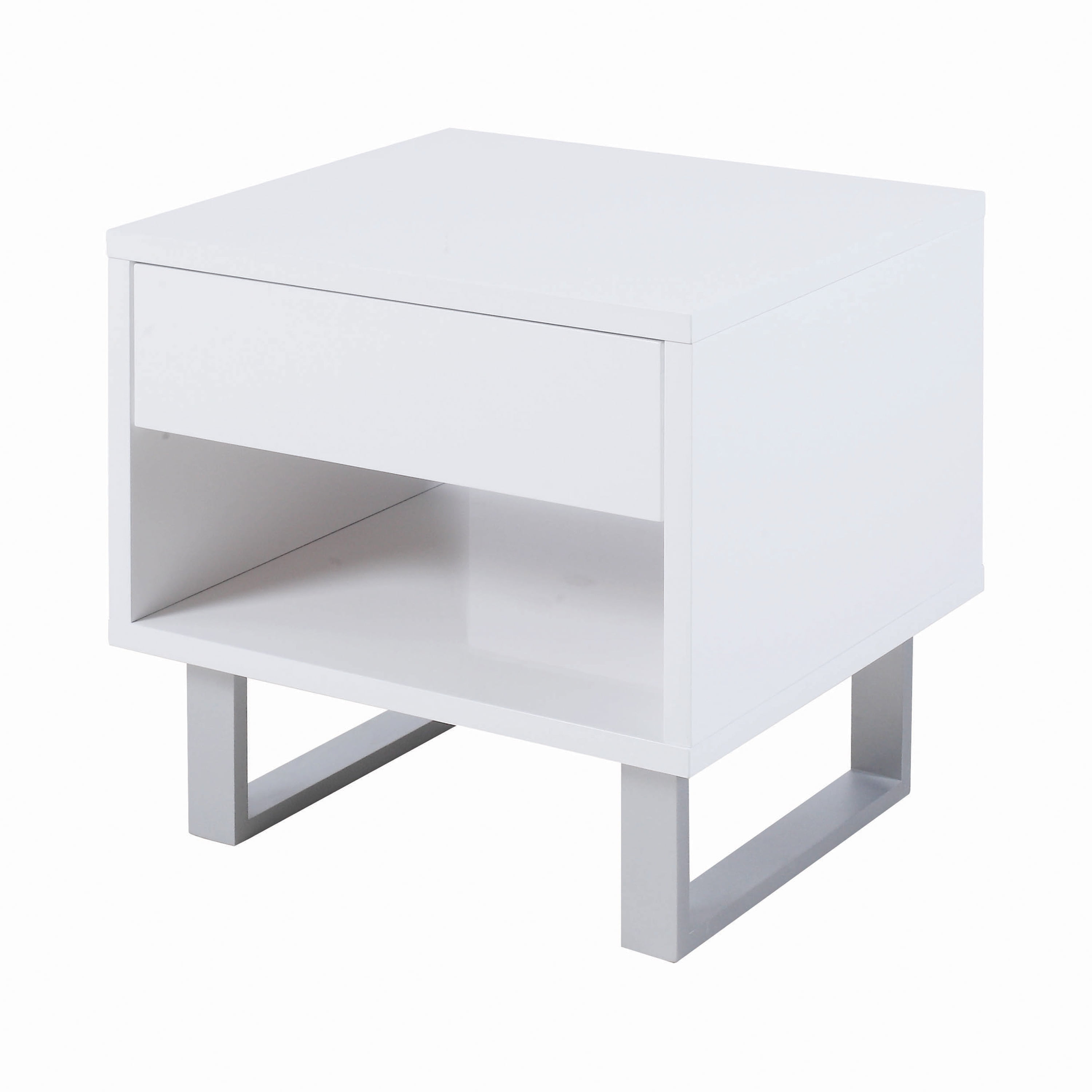 Coaster Contemporary Wood Storage End Table with 1-Drawer in White
