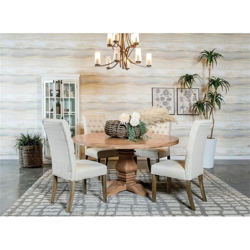 Florence Round Dining Set Rustic Smoke And Oatmeal