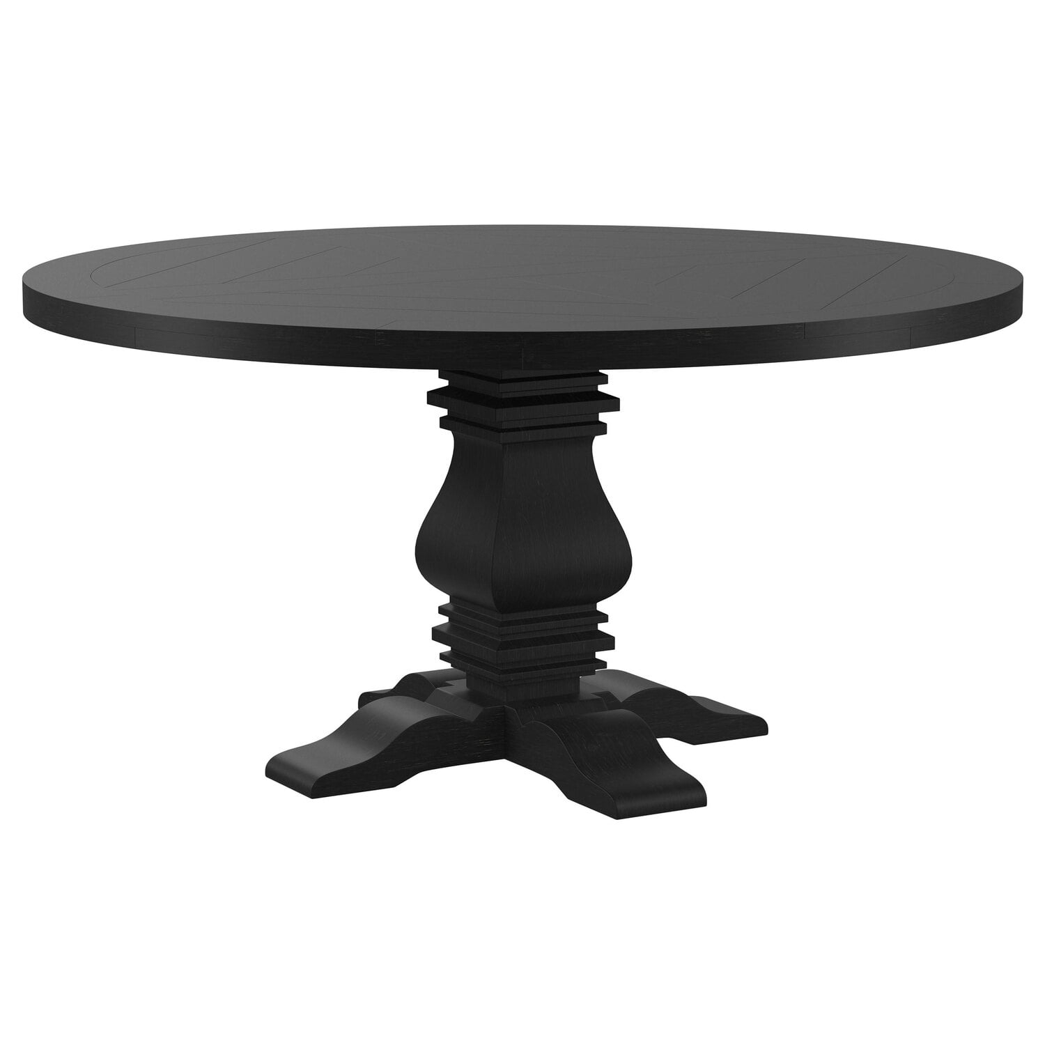 Coaster Florence Wood Round 60-inch Pedestal Base Dining Table Black