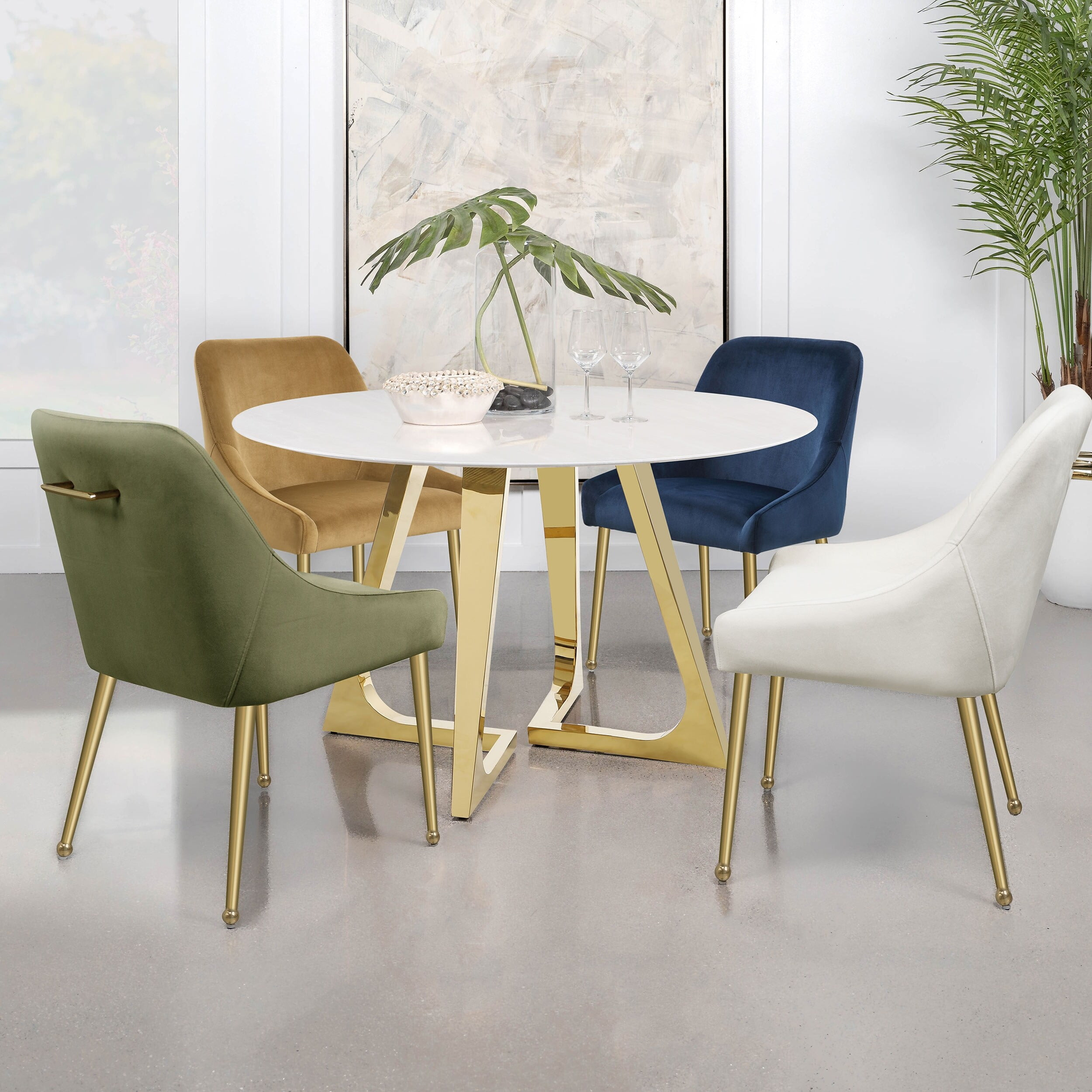 Coaster  Furniture Mayette Ink Blue Side Chairs Dark (Set of 2)